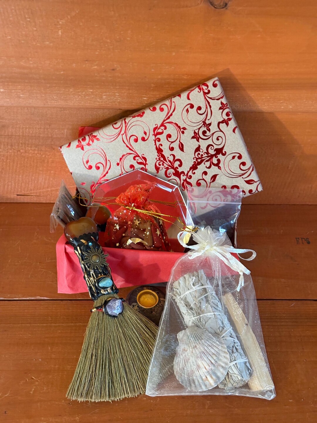 Altar Gift Box Set Ritual Kit With Besom Broom, Mirror, Ritual Black ...