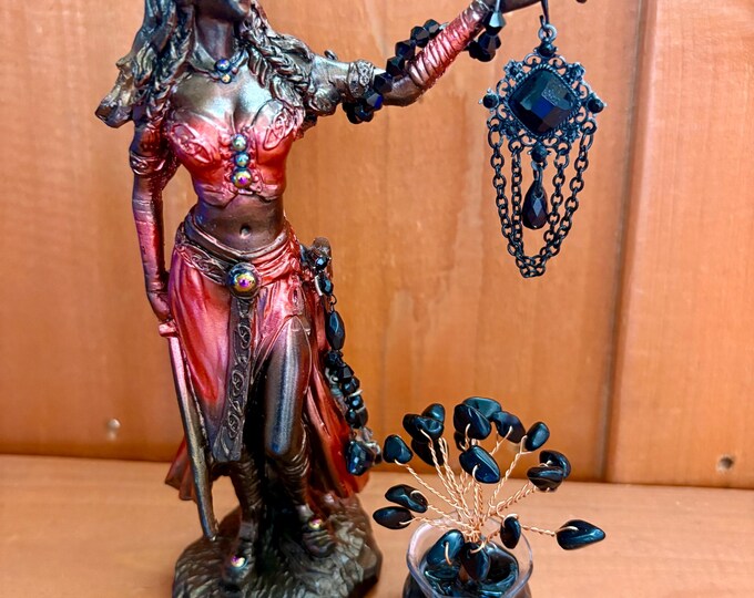 Morrigan’s Vigil - Obsidian Tree of Life & Adorned Warrior Goddess ...