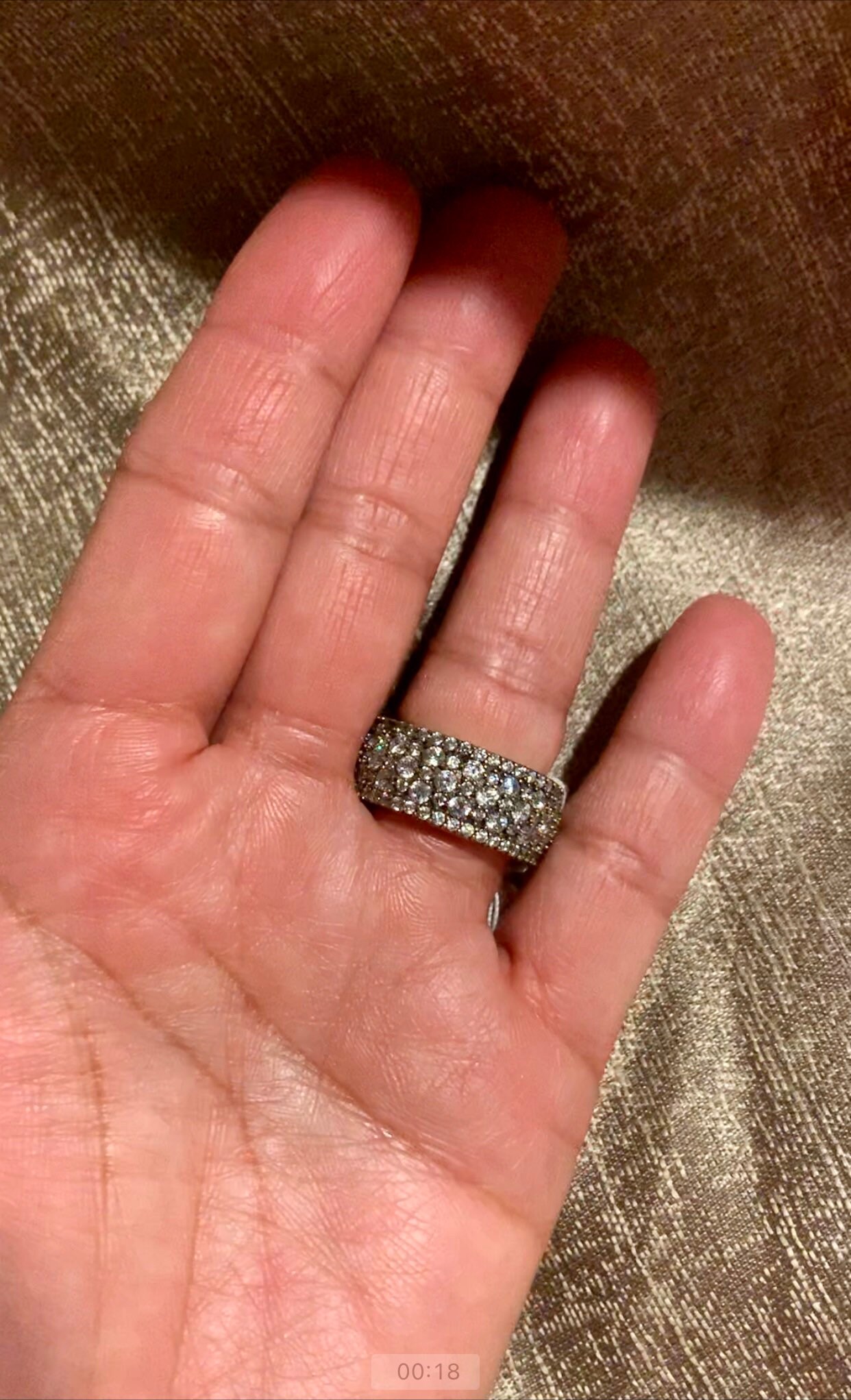 European Eternity Band Encrusted With Crystal Topaz Size 7.5  Eternity Band Encrusted w/ Crystal Topaz Size 7.5 main image 1