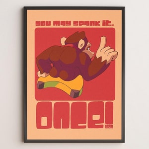Donkey Kong Poster - You May Spank It - Donkey Kong Country Poster - funny poster - Dk Art Print - Gorilla Wall Art