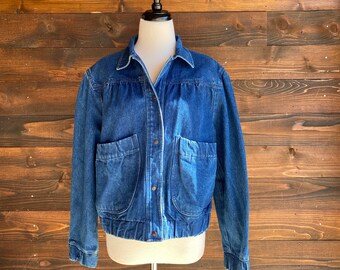 Vintage jacket 80s oversized dark blue grunge chunky blazer