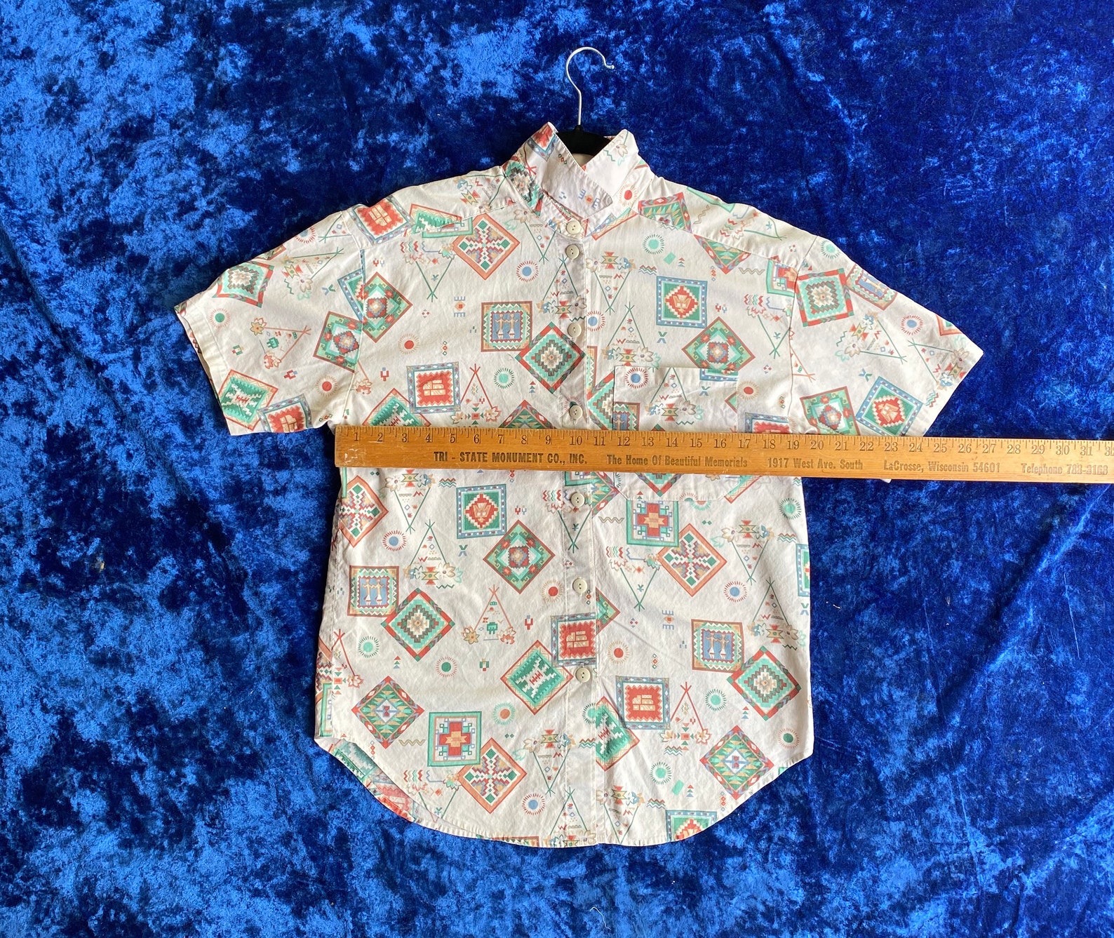 70er Jahre Button-Down-Polyester-Shirt Vintage gemusterte | Etsy