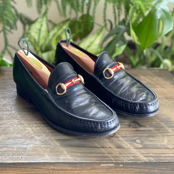 gucci black loafers mens