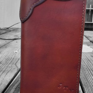 Cartera larga de cuero personalizada, cartera Roper, EDC, cartera