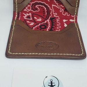 Billetera bifold de cuero, billetera de cuero minimalista, cartera delgada para hombre, billetera de tarjeta, billetera de cuero vertical