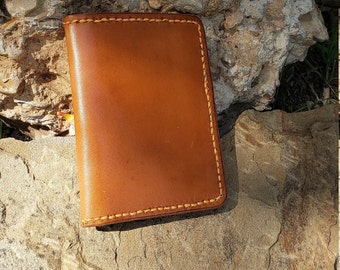 Leather Bifold Wallet, Minimalist Leather Wallet, Mens Slim Wallet, Card Wallet, Vertical Leather Wallet