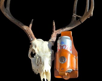 Leren bierholster: western-barbecueaccessoire met Texas-ster