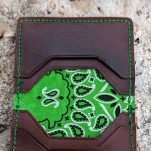 Cartera minimalista Bandana verde de alta edición, Cartera minimalista, Cartera, EDC