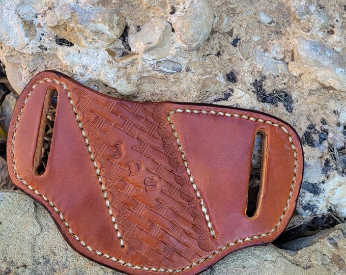 The Rancher Pancake Leather Knife Sheath, Pancake Knife Sheath, Pocket