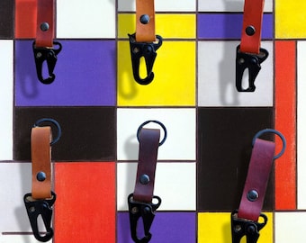 Leather Key Holder, Leather Key Chain, Leather Key Ring, Made in USA, Leather Key Fob