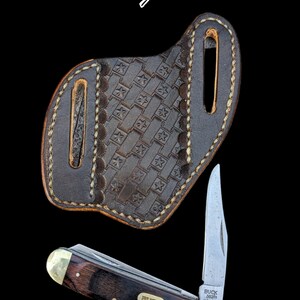 Custom pancake knife sheath, knife case, leather knife sheath, pocket knife scabbard, Pocket knife sheath