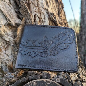 Cartera de cuero para hombre, cartera de cuero, billetera de cuero
