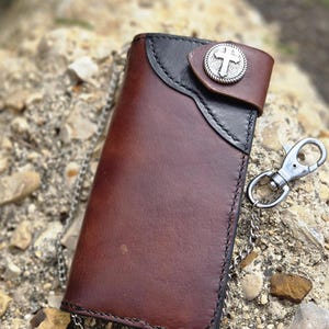 Cartera larga, Cartera para hombre, Cartera Roper, Cartera larga con cadena