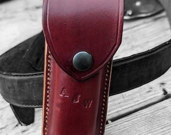 Funda de cuero plegable personalizada para cuchillo Buck 110