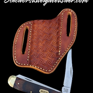 Custom pancake knife sheath, knife case, leather knife sheath, pocket knife scabbard, Pocket knife sheath