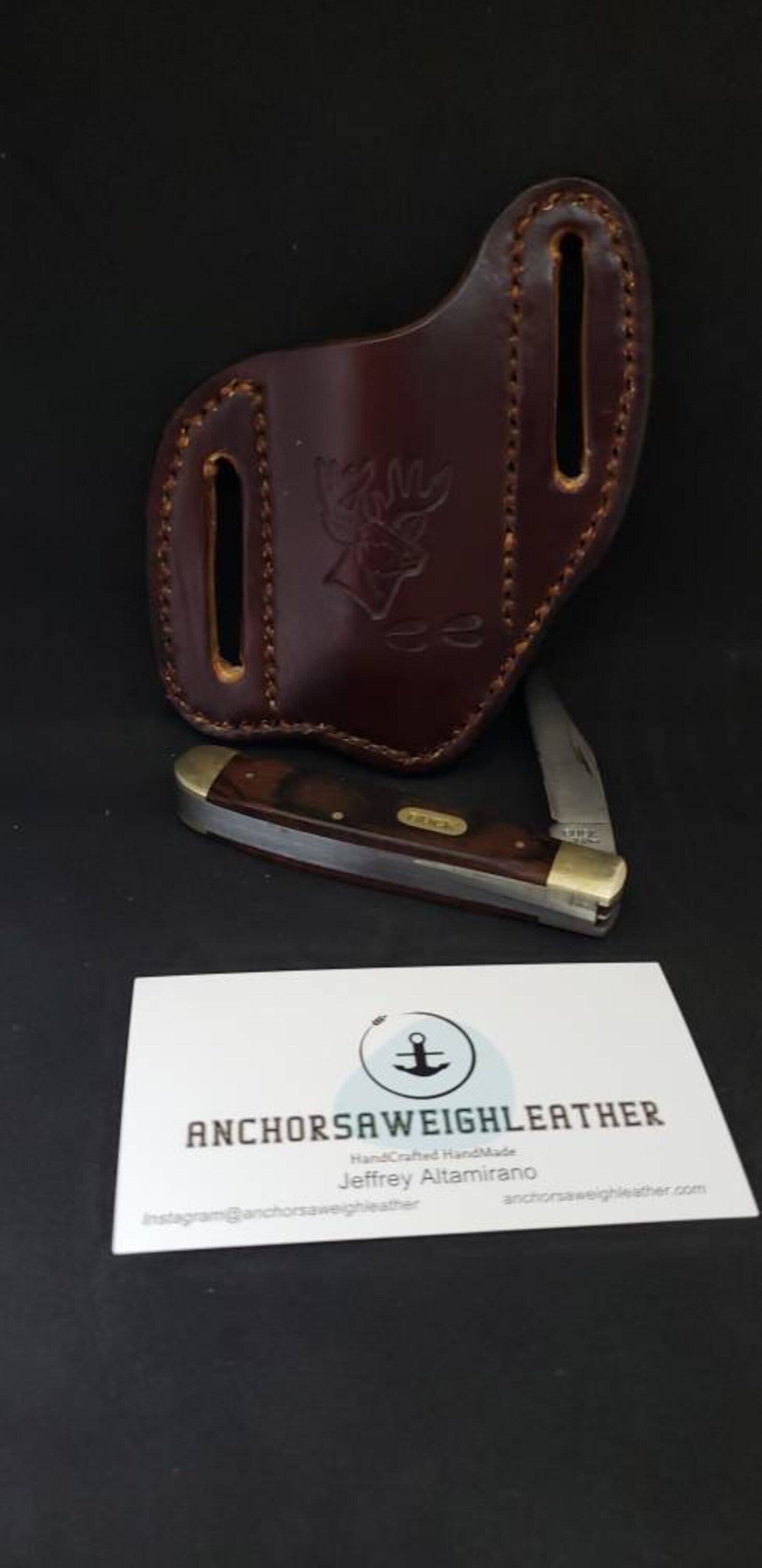 Custom pancake knife sheath knife case leather knife sheath Etsy