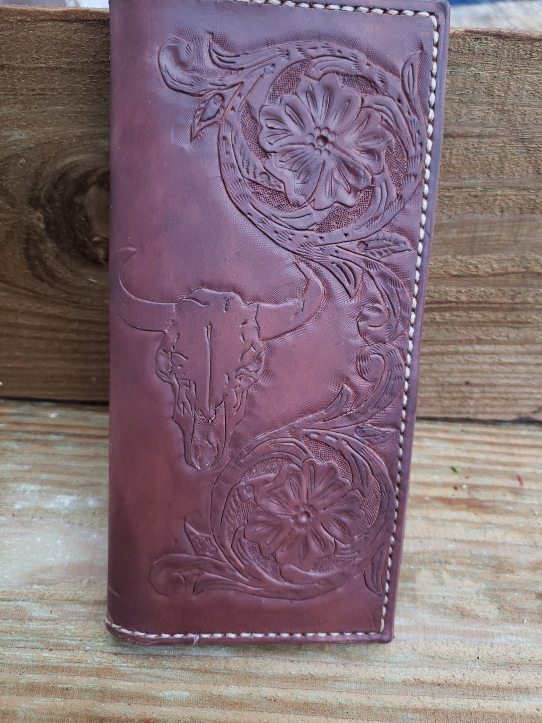 Custom Leather Long Wallet / Roper Wallet / Checkbook - Etsy