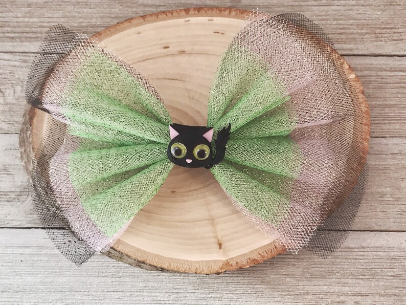 Pink Cat Hair Clip Black Cat Hair Bows Halloween Hair Bows Womens Hair Bows Cat Barrettes Hair Clip for Girls Halloween Cat Hair Clips