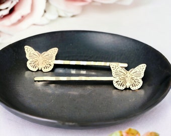 Gold Butterfly Hair Pins, Hair Pins For Woman, Trendy Hair Clips, Womens Bobby Pins, Butterfly Barrettes, Dainty Hair Pins, Girls Hair Clips