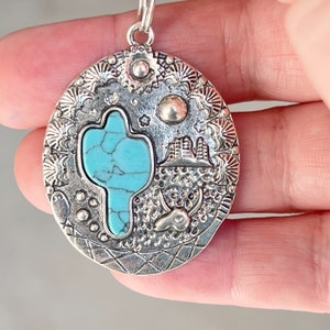 Cute Turquoise Cactus Handbag Charm, Silver Purse Charms, Zipper Pull for backpack, Unique Custom Jewelry, Cool Boho Western Keychain Clip