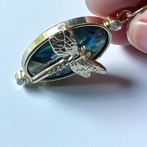 Gold Dragonfly Purse Charm, Unique Abalone Handbag Jewelry, Zipper Pull for Backpacks, Cute Zipper Charms, Cool Keychain Charms, Mom Gifts image 7