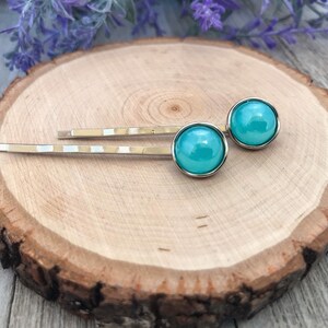 Round Green Hair Pins, Bridal Hair Pieces, Prom Bobby Pins, Embellished Hair Pins, Decorative Bobby Pins, Womens Hair Accessory, Green Pins