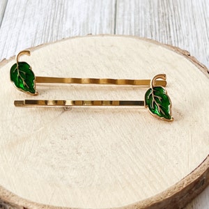 Green Leaf Hair Pin, Hair Pin for Women, Decorative Bobby Pin, Womens Barrette, Hair Clip for Women, Bobby Pin for Hair, Decorative Hair Pin