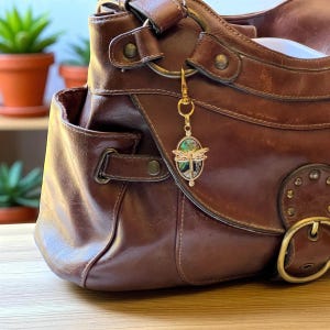 Gold Dragonfly Purse Charm, Unique Abalone Handbag Jewelry, Zipper Pull for Backpacks, Cute Zipper Charms, Cool Keychain Charms, Mom Gifts image 9