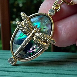 Gold Dragonfly Purse Charm, Unique Abalone Handbag Jewelry, Zipper Pull for Backpacks, Cute Zipper Charms, Cool Keychain Charms, Mom Gifts image 5