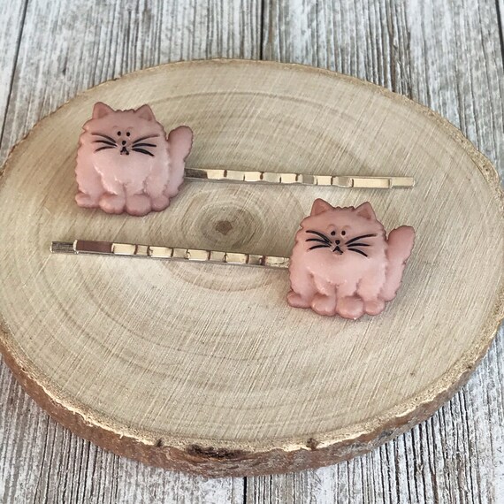 Cat Hair Pins, Cat Bobby Pins, Womens Hair Pins, Brown Cat Hair Pins,  Decorative Hair Pins, Trendy Hair Pins, Kitty Hair Clips, Cat Barrette 