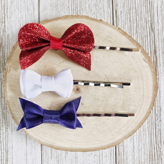 Red white and cheap blue hair accessories