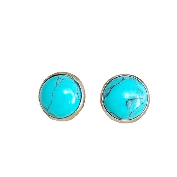 Turquoise Stud Earrings Western Earrings Mens Stud Earrings