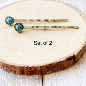 Turquoise Bobby Pin, Boho Western Hair Pin, Cowgirl Hair Pin, Decorative Bobby Pin, Womens Hair Accessories, Southwestern Hair Pin Cute Clip