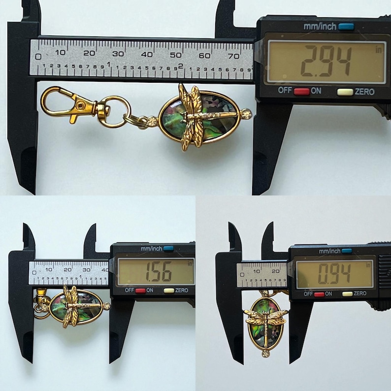 Gold Dragonfly Purse Charm, Unique Abalone Handbag Jewelry, Zipper Pull for Backpacks, Cute Zipper Charms, Cool Keychain Charms, Mom Gifts image 10