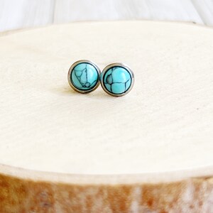 Turquoise Stud Earrings, Western Earrings, Mens Stud Earrings, Western Wedding Jewelry, Womens Earrings, Bridesmaid Gifts, Gemstone Earrings