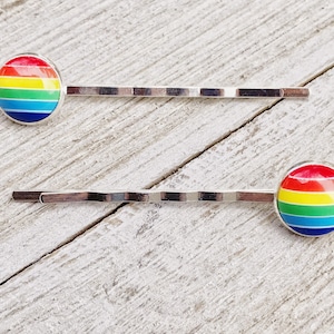Rainbow Hair Pins, Summer Hair Pins, Retro Vintage Hair Clips, Womans Hair Pins, Womens Hair Clips, Rainbow Bobby Pins, Womans Barrettes
