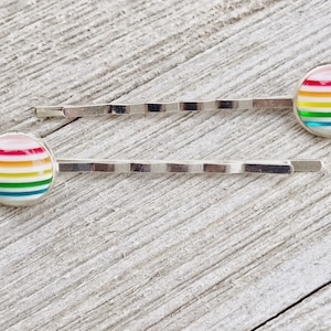 Rainbow Hair Pins, Summer Hair Pins, Retro Vintage Hair Clips, Womans Hair Pins, Womens Hair Clips, Rainbow Bobby Pins, Womans Barrettes