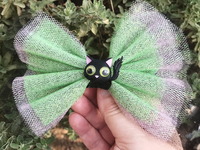 Pink Cat Hair Clip Black Cat Hair Bows Halloween Hair Bows Womens Hair Bows Cat Barrettes Hair Clip for Girls Halloween Cat Hair Clips