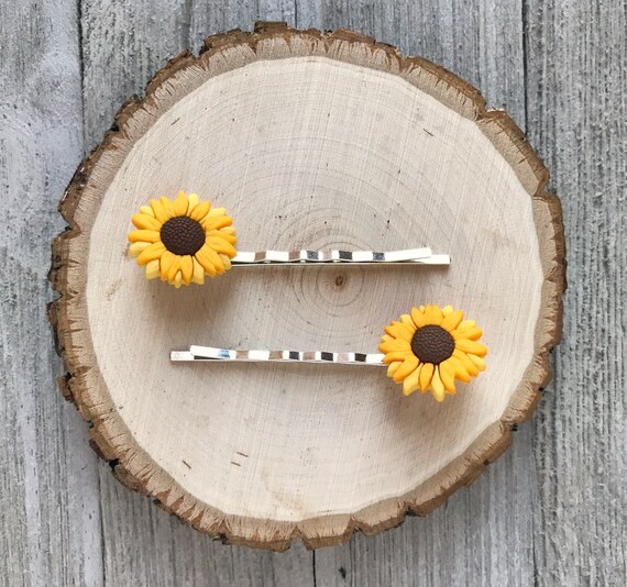 sunflower hair pins