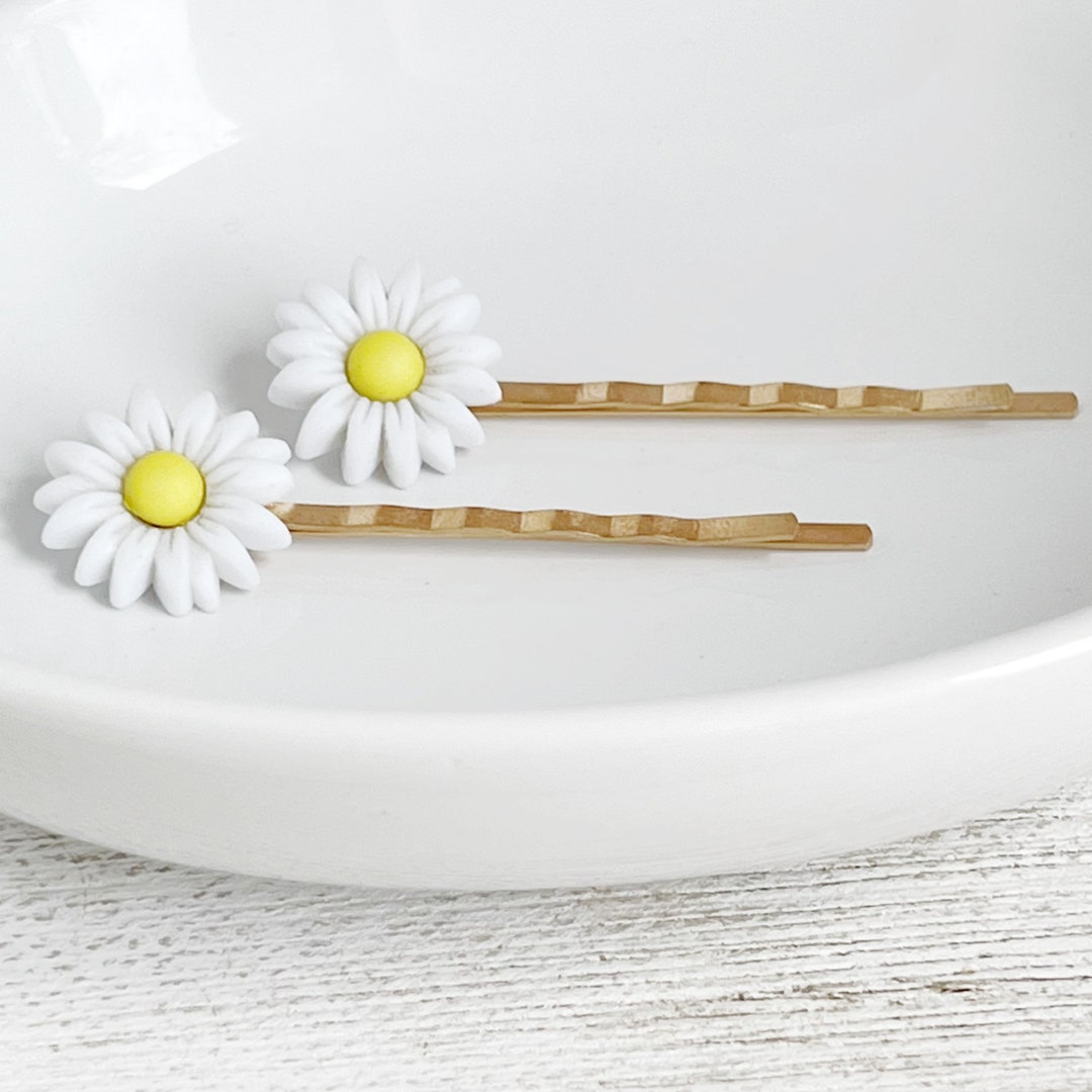 Daisy Hair Pins Floral Hair Pin Wedding Hair Flower Womens Etsy