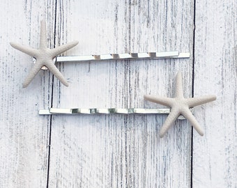 Starfish Hair Pins, Sea Shell Barrettes, Beach Wedding Hair Clips, Starfish Barrette, Beach Lover Gifts, Starfish Jewelry, Womens Bobby Pins