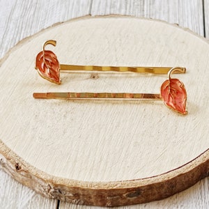 Pink Leaf Hair Pins, Hair Pin for Women, Decorative Bobby Pin, Womens Barrette, Hair Clip for Women, Bobby Pin for Hair, Decorative Hair Pin
