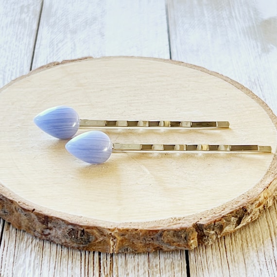 Blue Stone Hair Pin, Western Hair Pin, Decorative Bobby Pin, Womens Hair Pin, Boho Hair Accessories, Southwestern Hair Pins, Blue Lace Agate