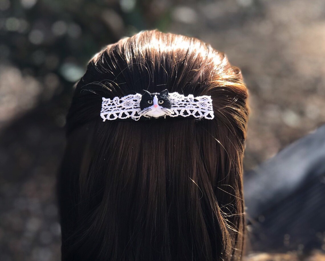 Cat Hair Clip Cat Barrette Kitty Barrette Kitty Hair Clip Etsy