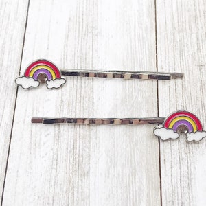 Rainbow Hair Pins, Summer Hair Pins, Retro Vintage Hair Clips, Womans Hair Pins, Womens Hair Clips, Rainbow Bobby Pins, Womans Barrettes