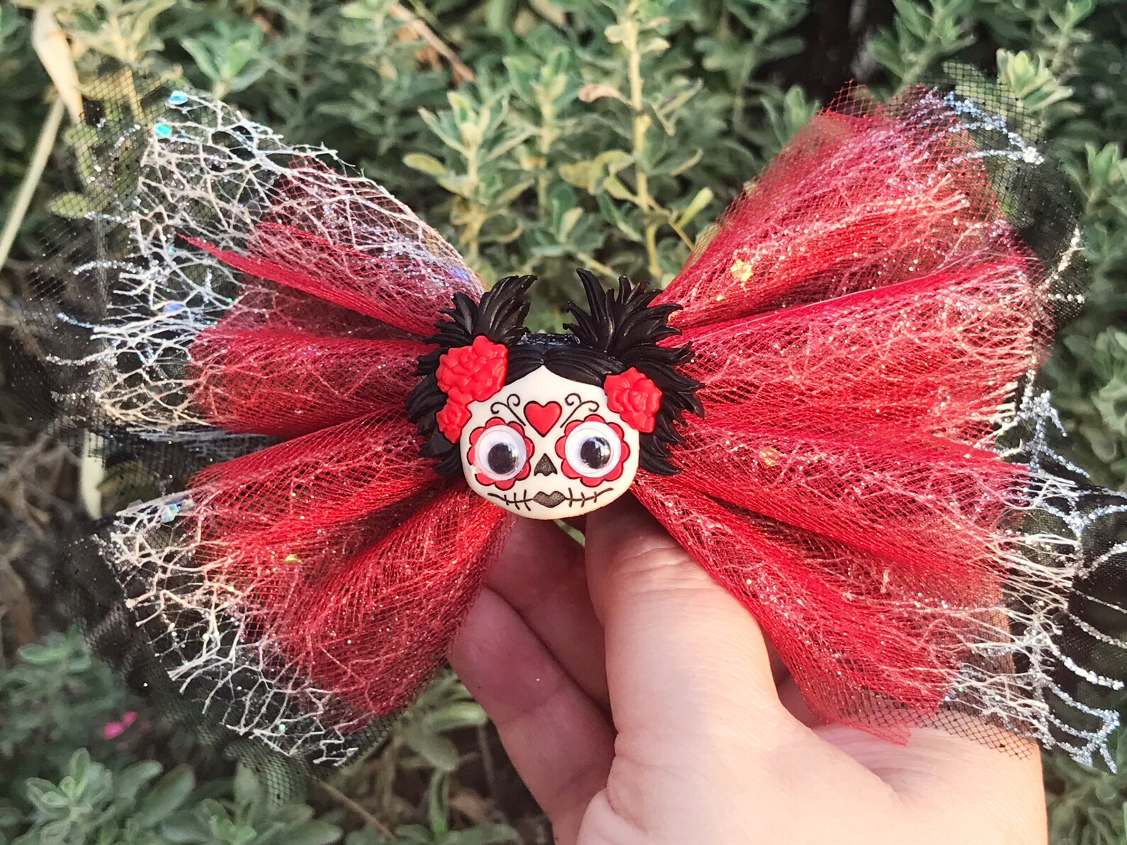 Halloween Zombie Hair Bow Halloween Hair Clip Halloween Etsy