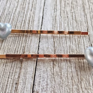 Blue Heart Hair Pins, Valentines Day Bobby Pins, Womens Hair Pins, Cute Hair Pin, Decorative Hair Pin, Pearl Heart Bobby Pin, Girls Hair Pin