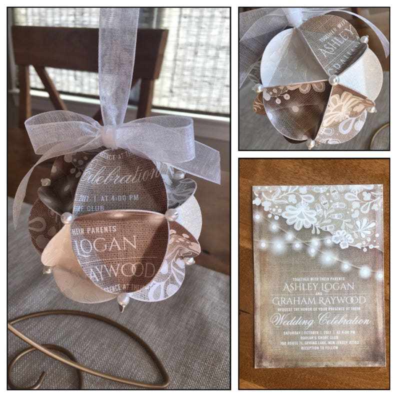 Keepsake Invitation Ornament Made of Wedding Invitation Etsy