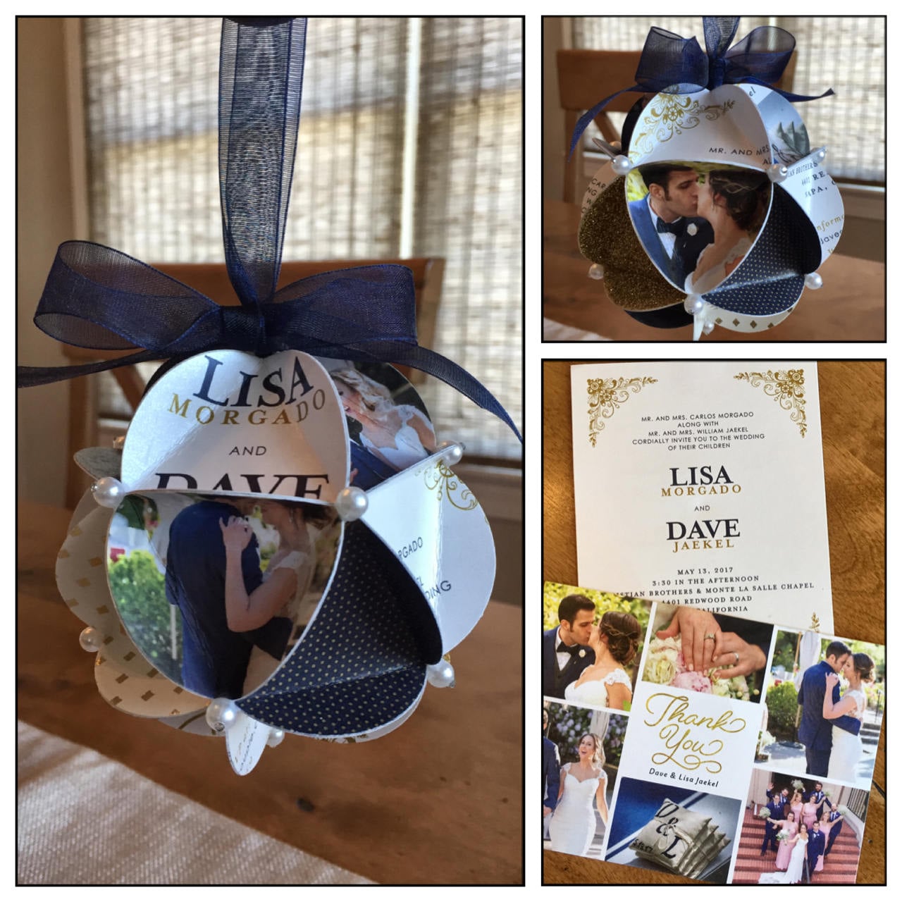 Keepsake Invitation Ornament Made of Wedding Invitation Etsy