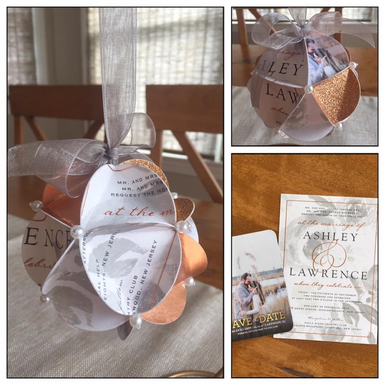 Keepsake Invitation Ornament Made of Wedding Invitation Etsy